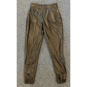Spanx Leather Like Jogger Pants Black Size Small S